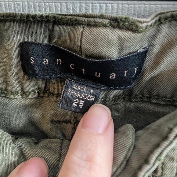 Sanctuary Standard Surplus Cargo Jogger Pants Womens Green Pockets L32xW27 - Picture 5 of 5